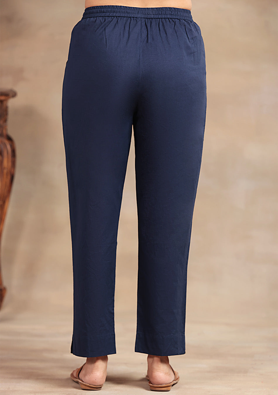 Navy Bloom embroidered suit set