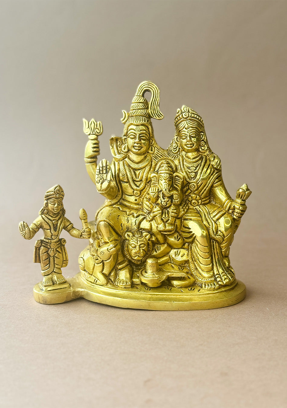 Antique Brass Trinetra Parivar