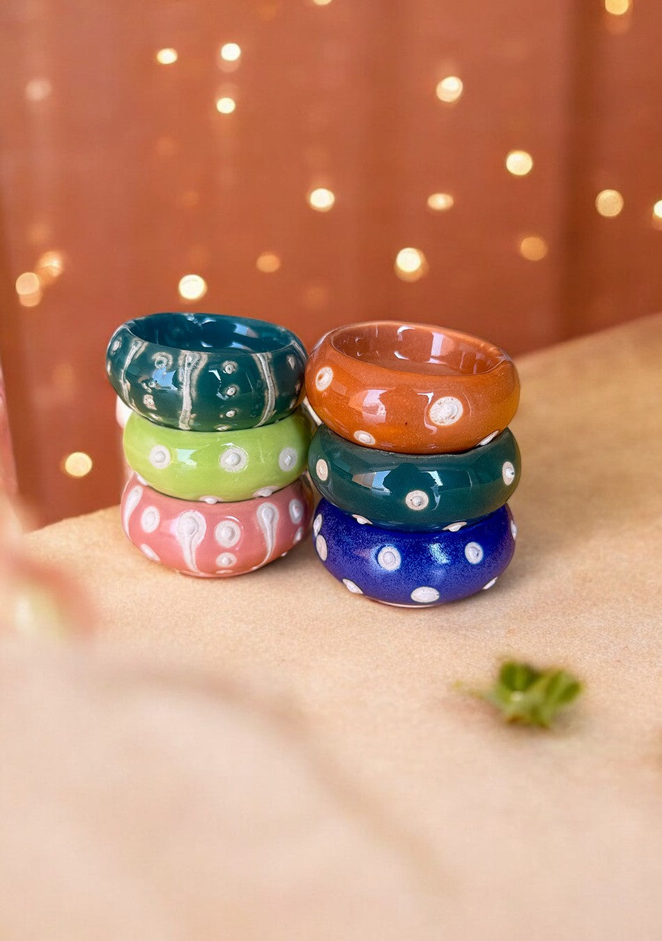 Multi Handcrafted Tea Light Holders - Set of 6