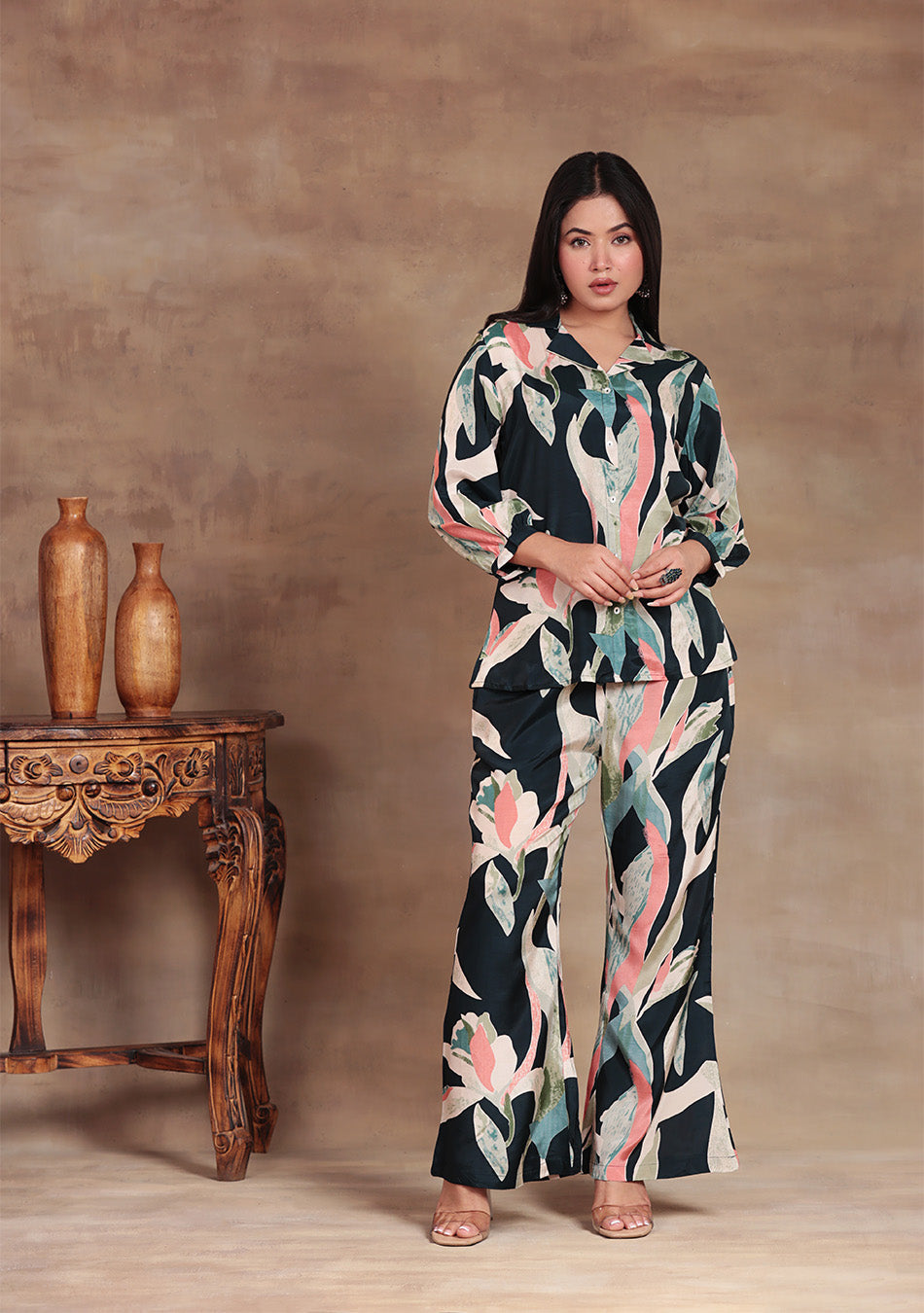 Twilight Leaf Viscose Co-ord Set