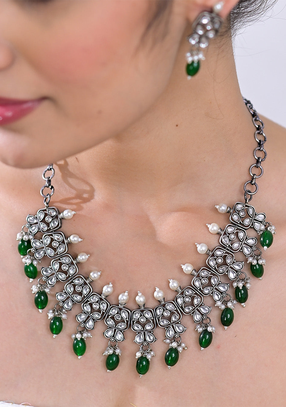 Emerald Enchantment Polki Set