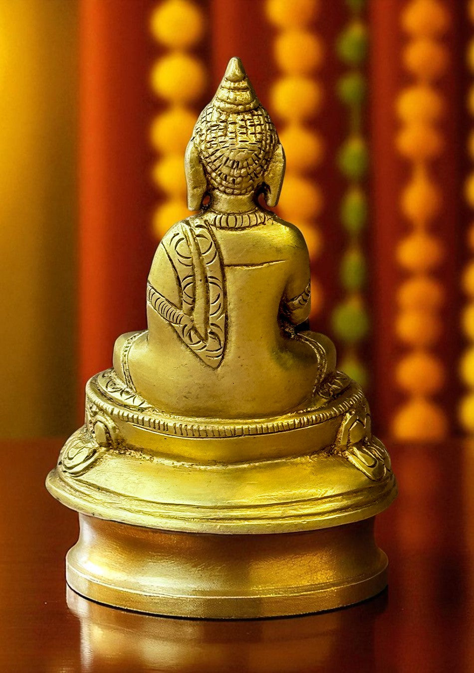 Antique Brass Lotus Seated Buddha