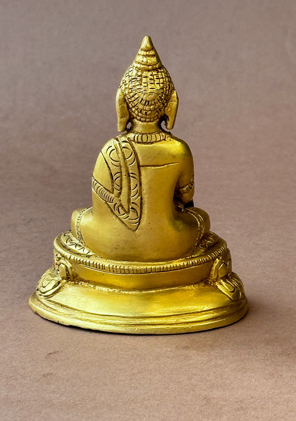 Antique Brass Lotus Seated Buddha