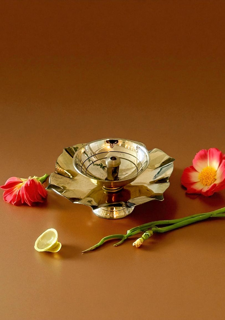 Brass Lush Lotus Diya