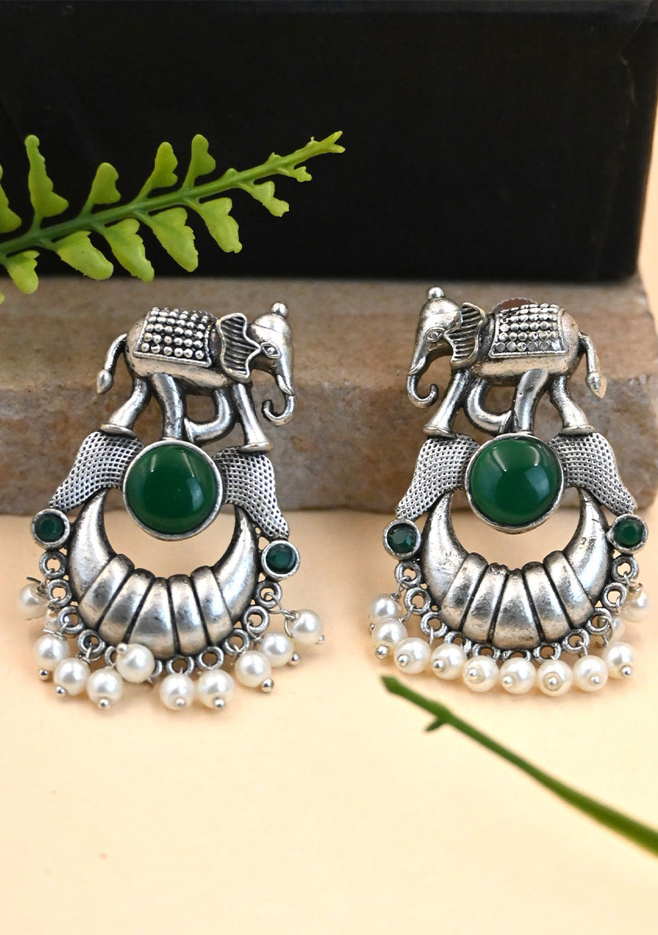 Green Tusker Earrings
