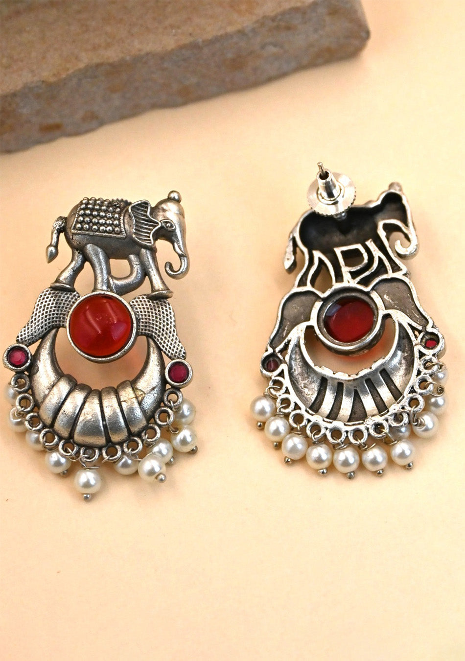 Ruby Tusker Stud Earrings