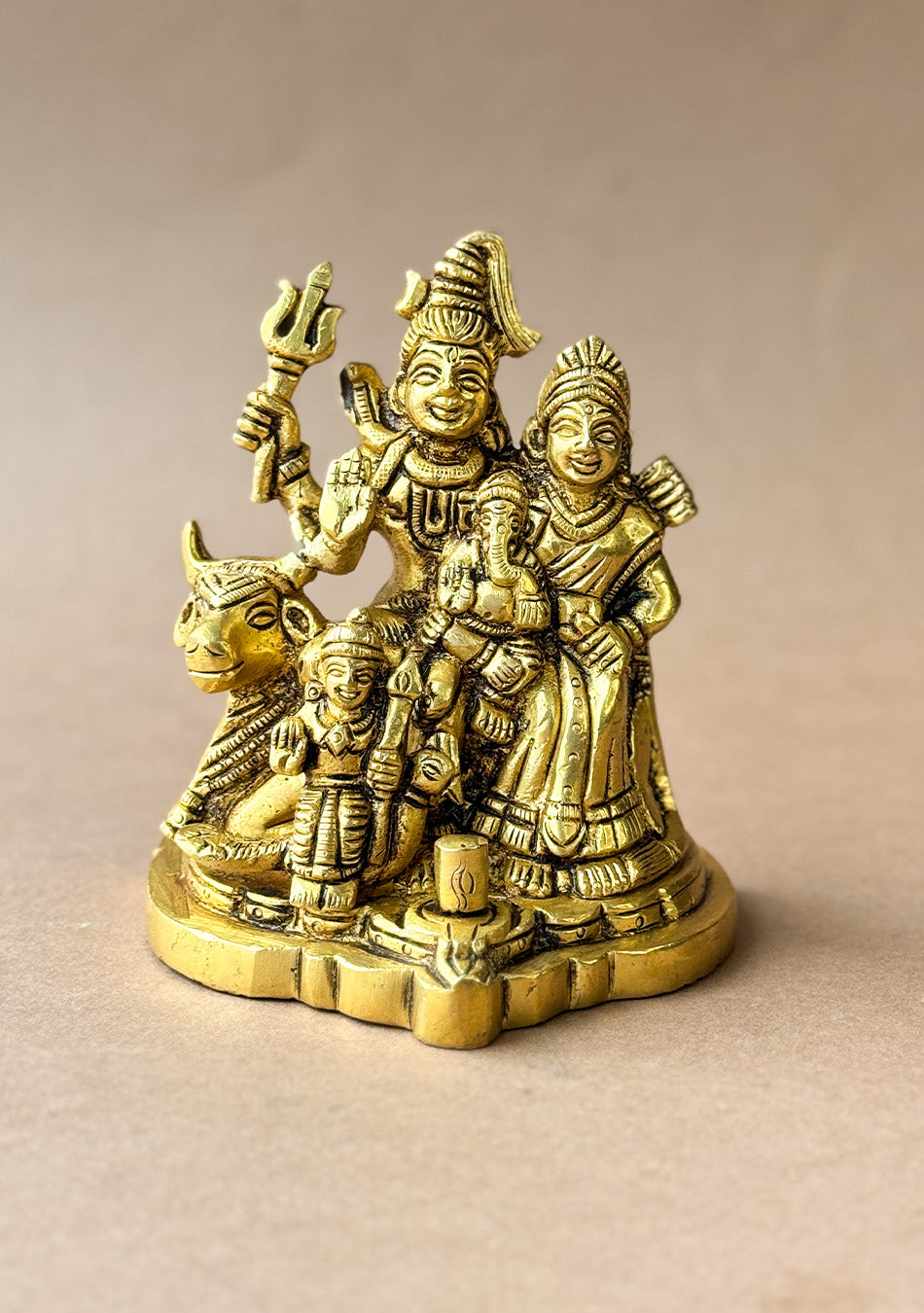 Antique Brass Trinetra Parivar