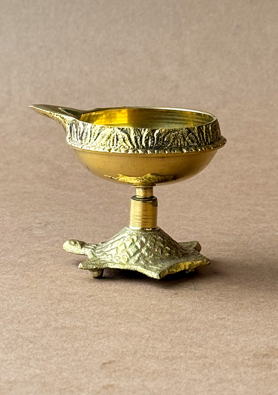 Antique Brass Turtle Base Diya