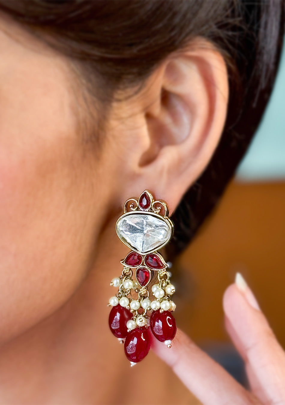 Ruby Dewdrop Earrings