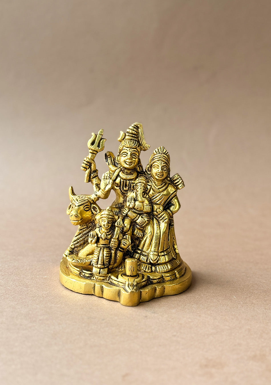 Antique Brass Trinetra Parivar