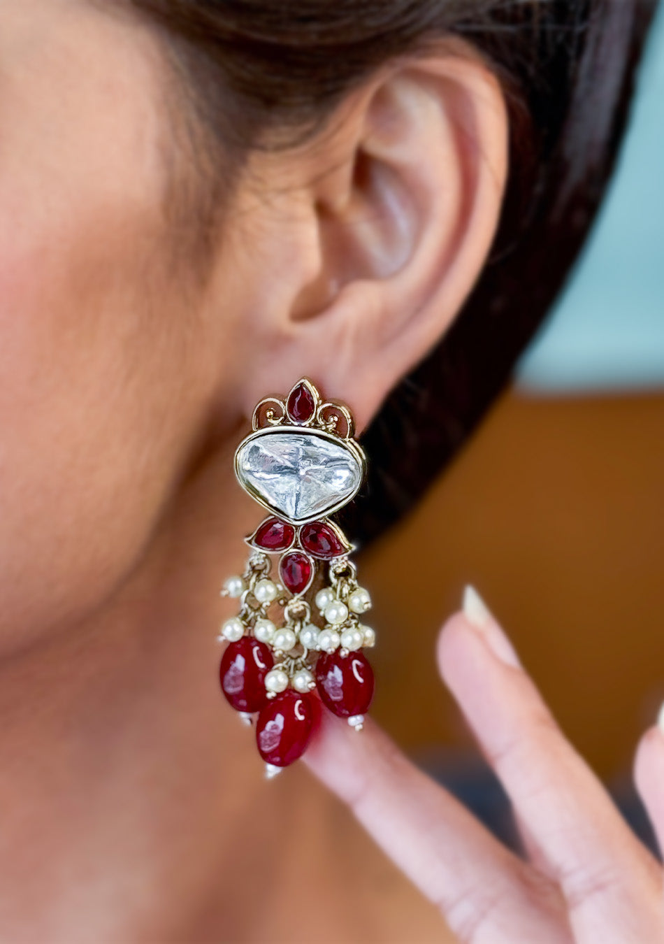 Ruby Dewdrop Earrings