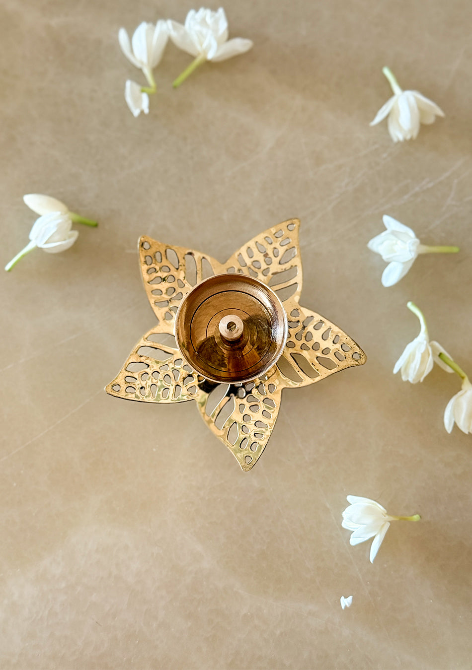 Brass Sun Lily Diya