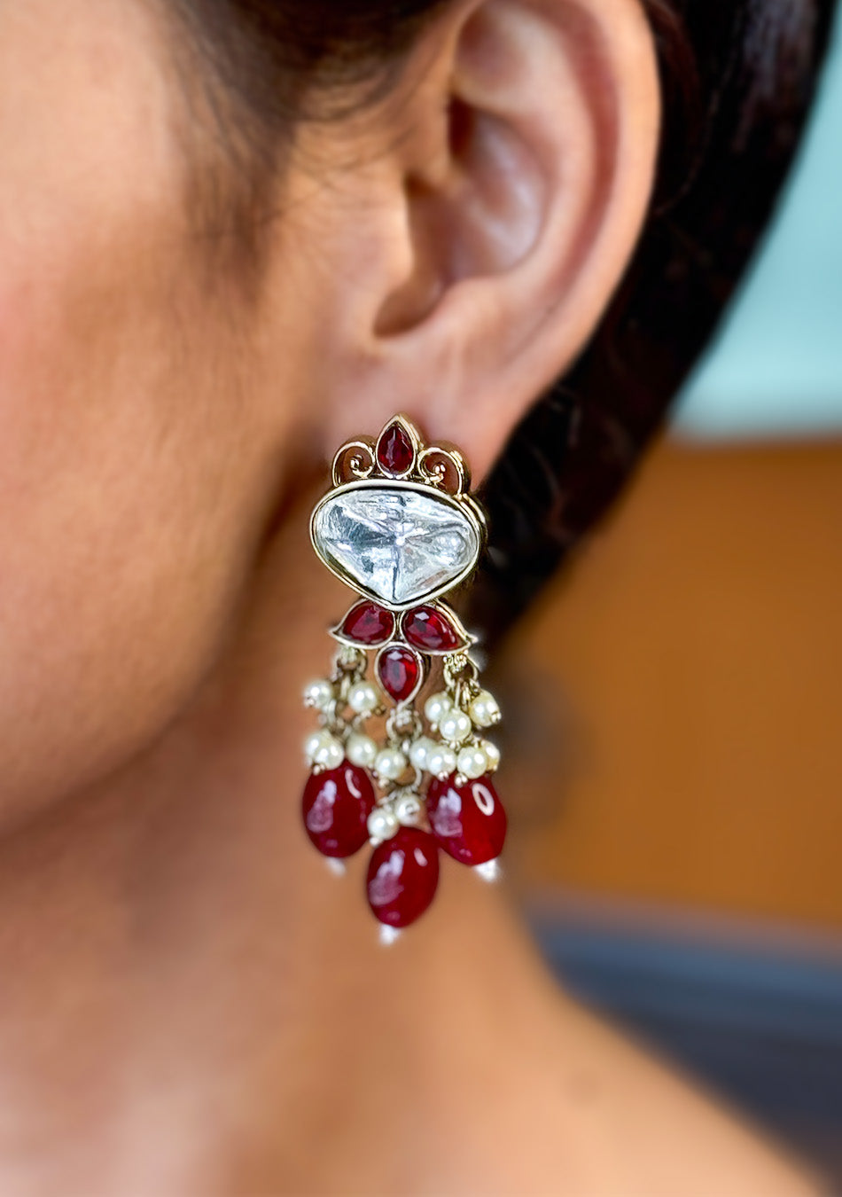 Ruby Dewdrop Earrings