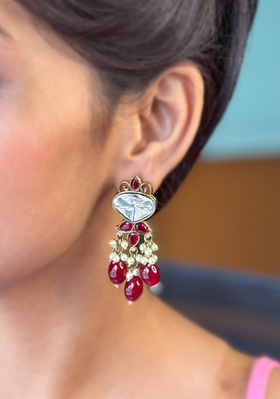 Ruby Dewdrop Earrings