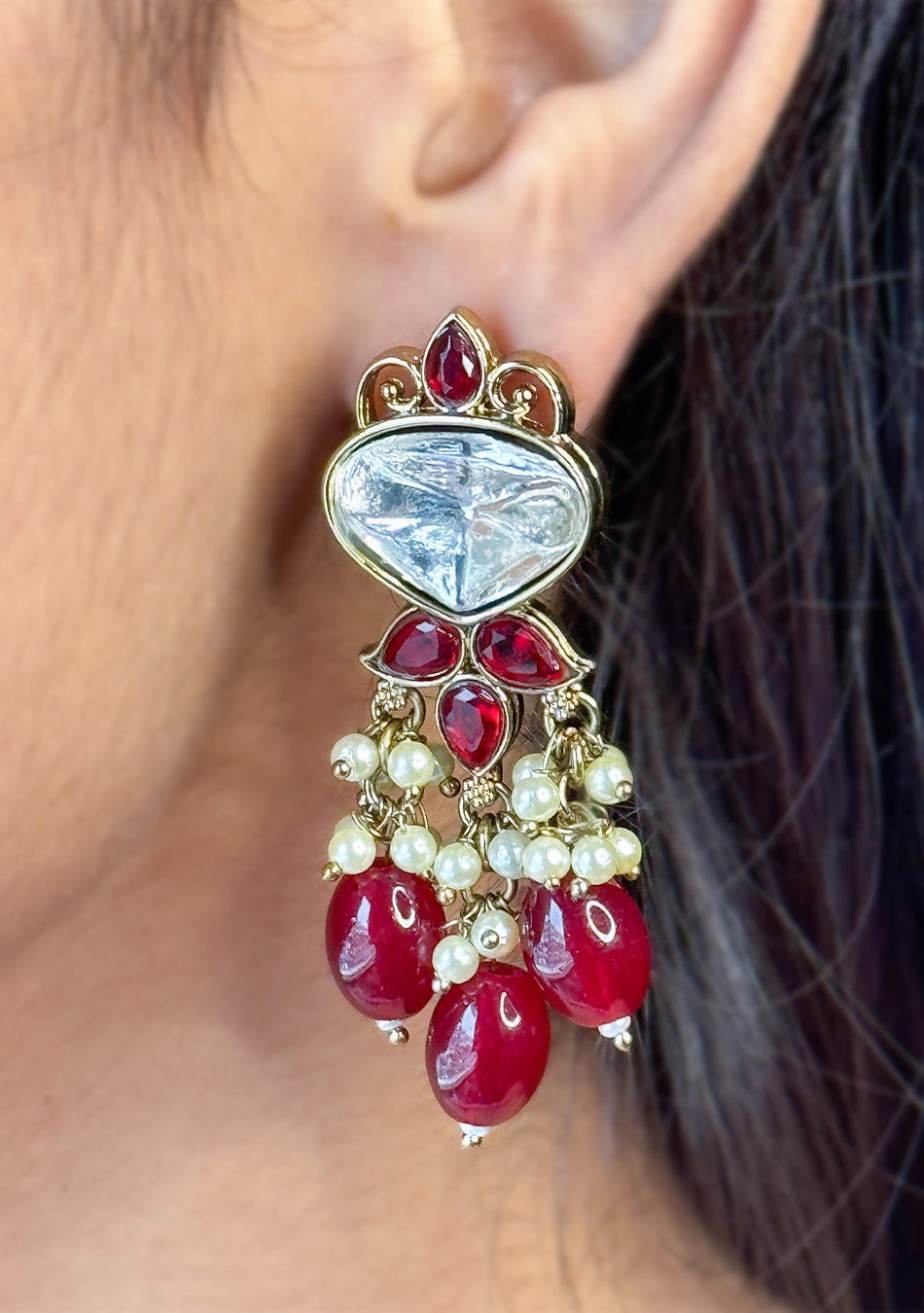 Ruby Dewdrop Earrings