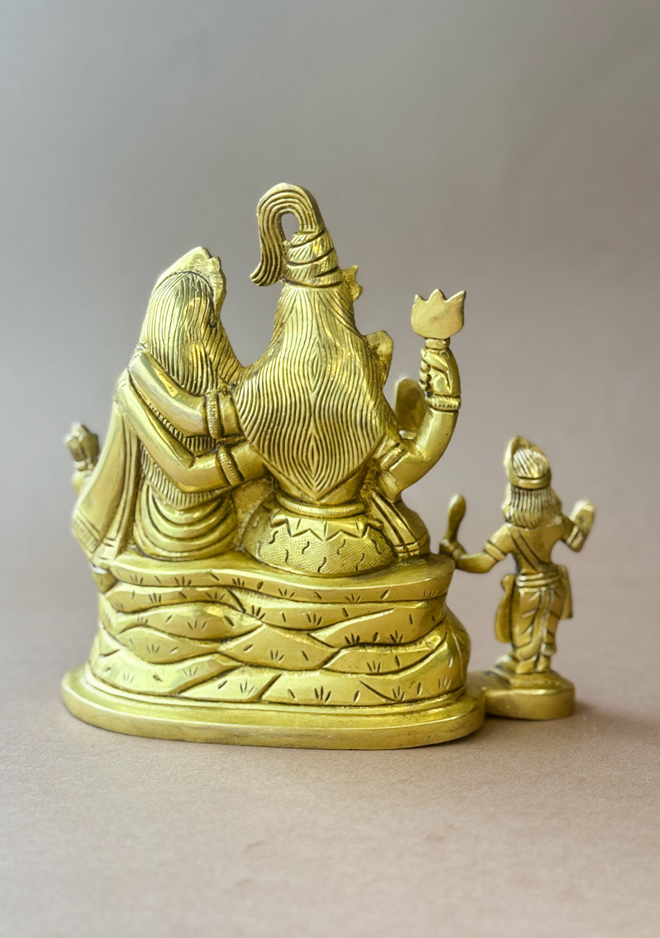 Antique Brass Trinetra Parivar