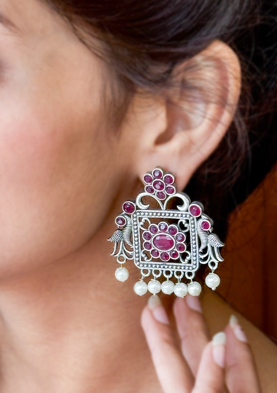 Ruby Regal Charm Earrings