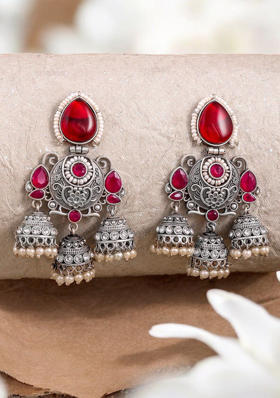 Ruby Regal Jhumkas