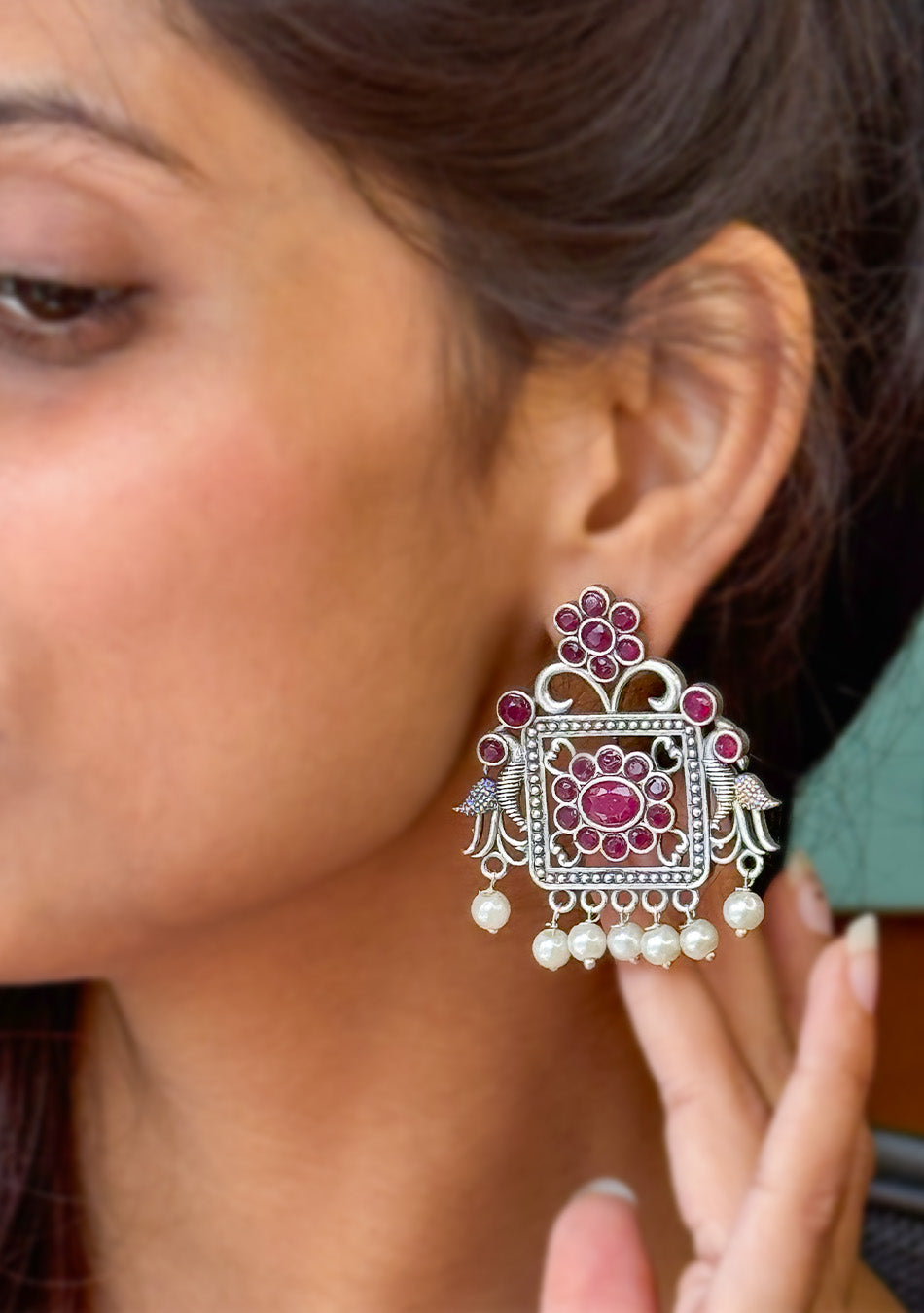 Ruby Regal Charm Earrings