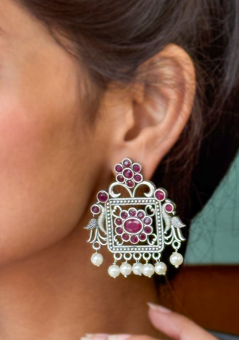 Ruby Regal Charm Earrings