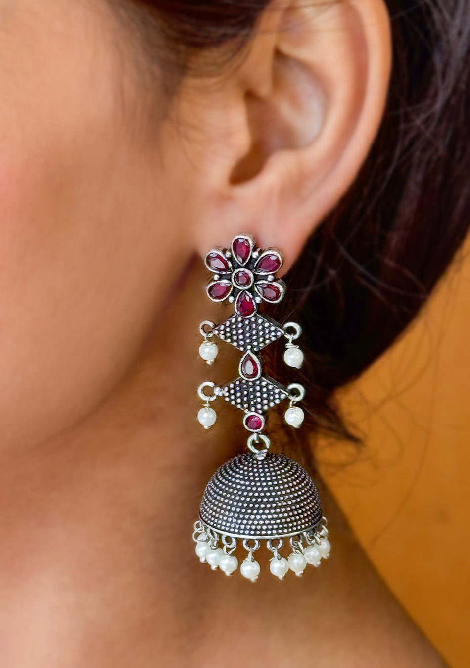 Ruby Noir Jhumka
