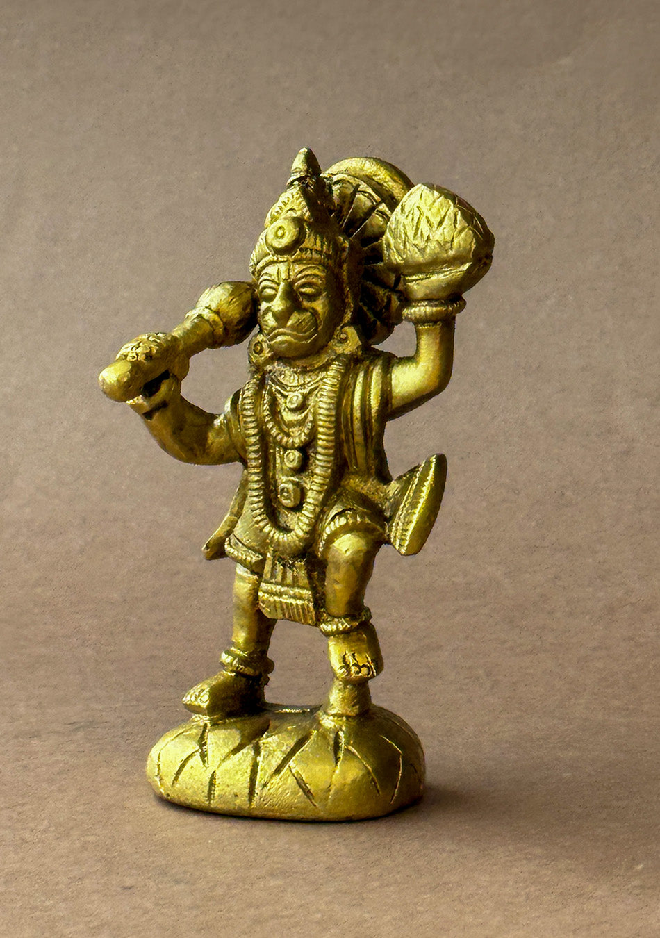 Antique Brass Veer Hanuman with Sanjeevani