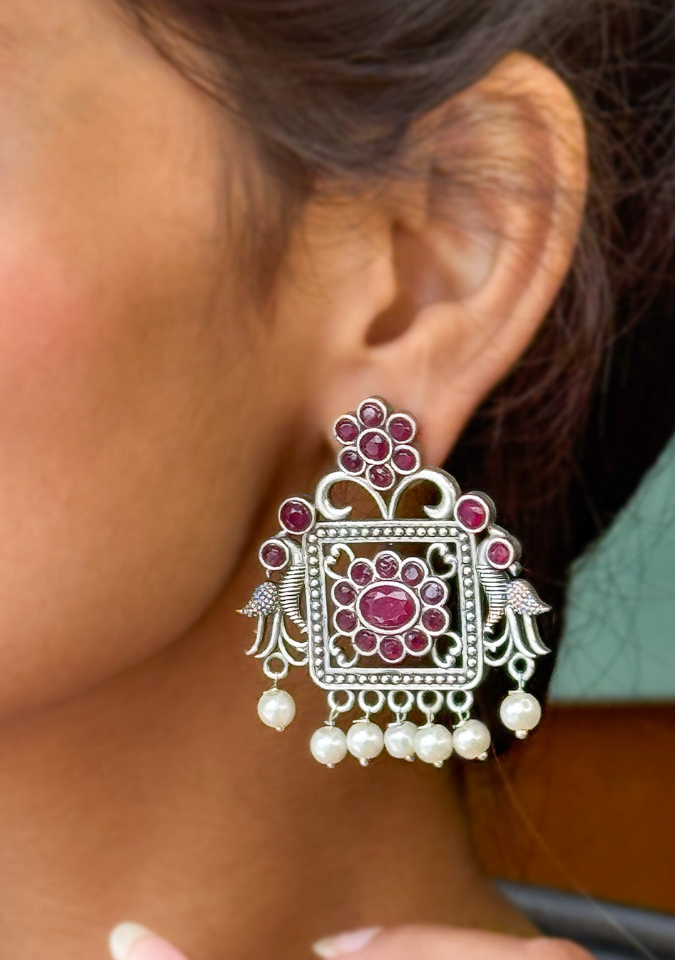 Ruby Regal Charm Earrings