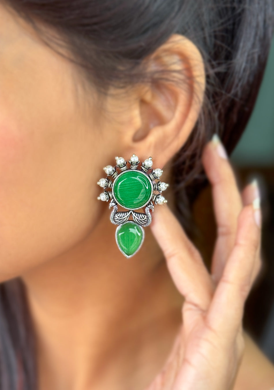 Emerald Bloom Studs