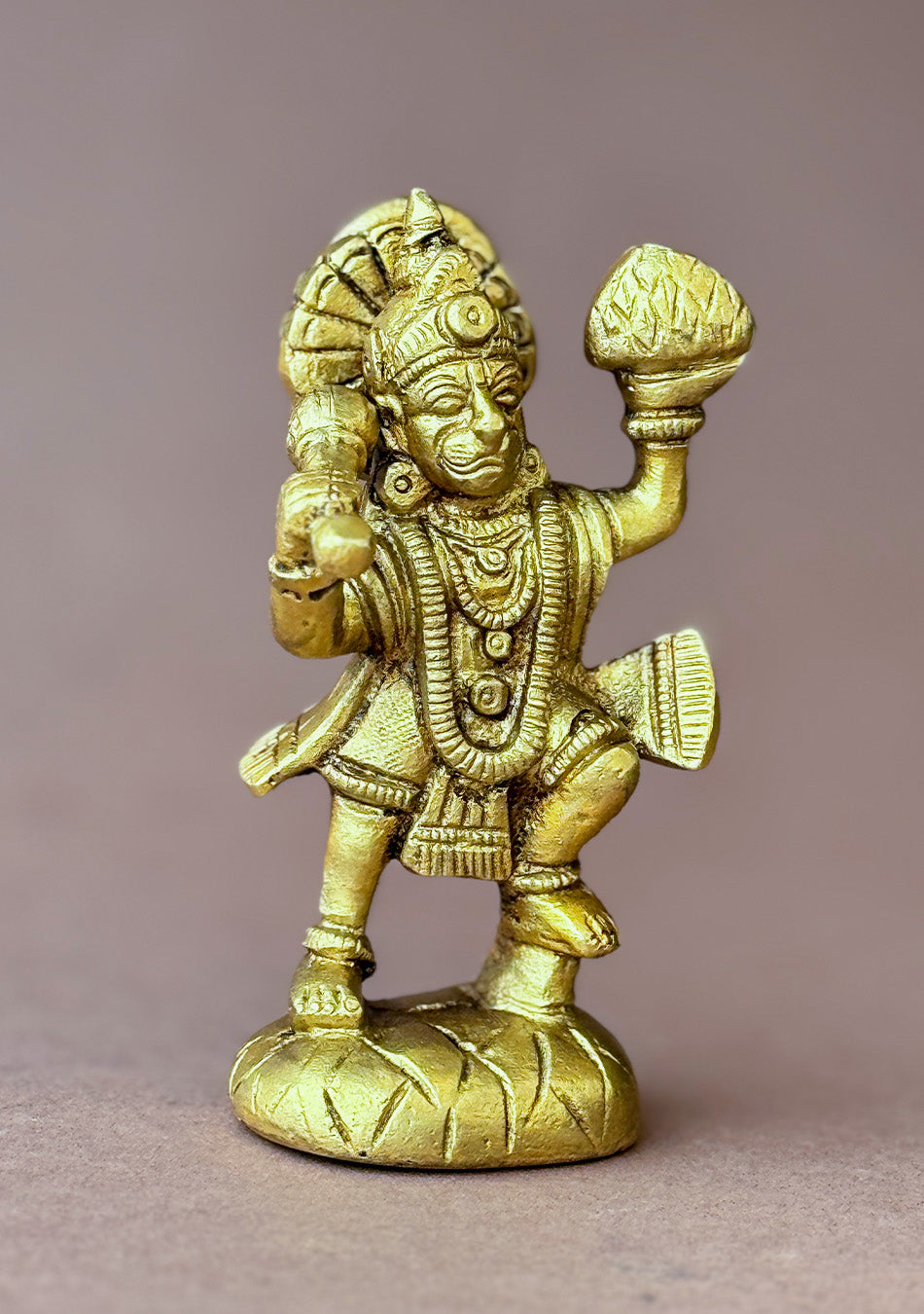 Antique Brass Veer Hanuman with Sanjeevani