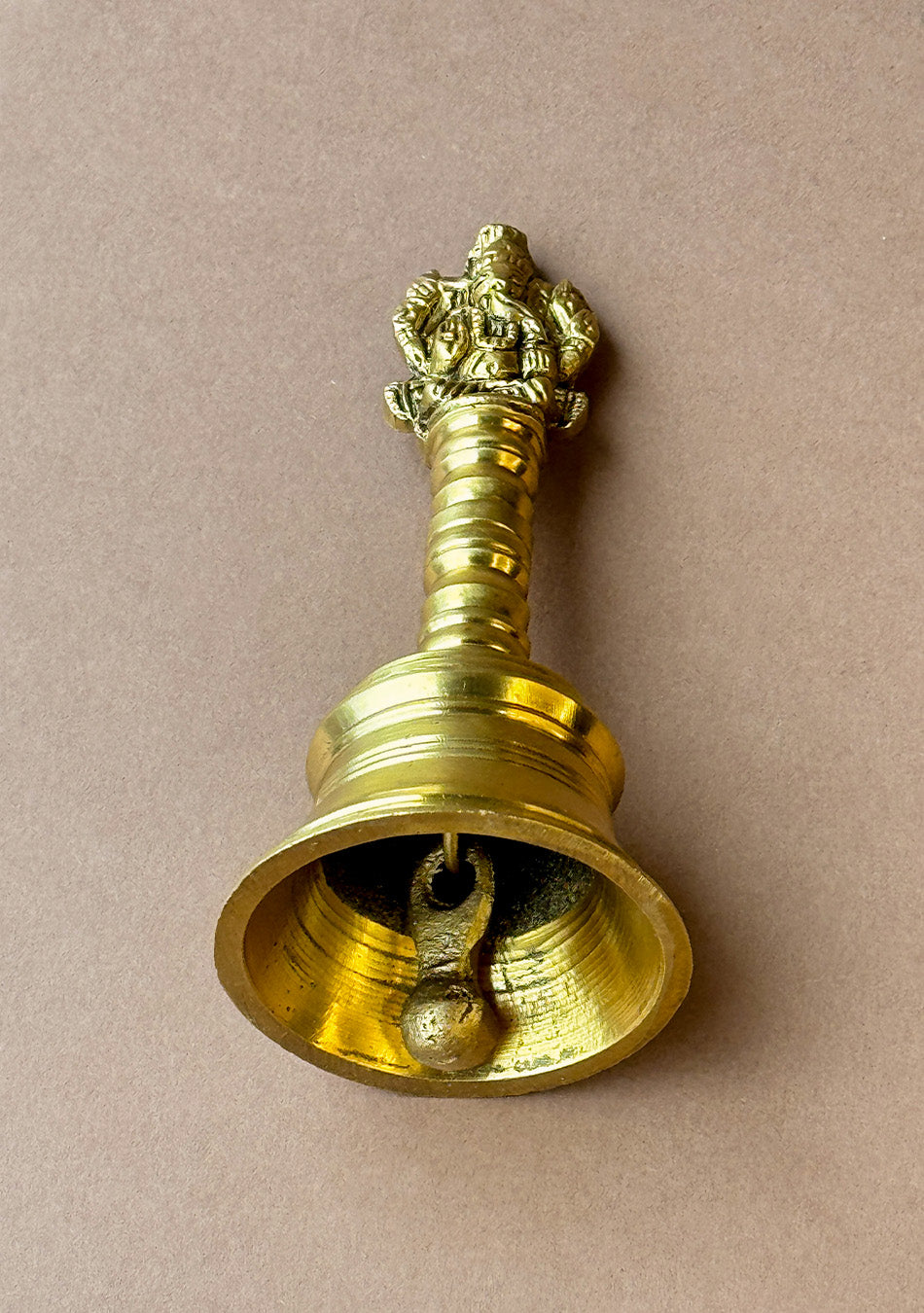 Antique Brass Pooja Bell with Ganesha Motif
