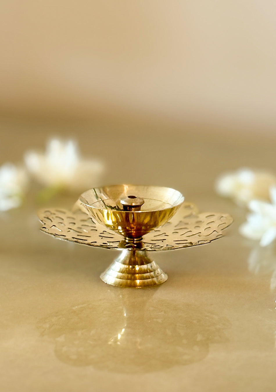 Brass lotus Diya