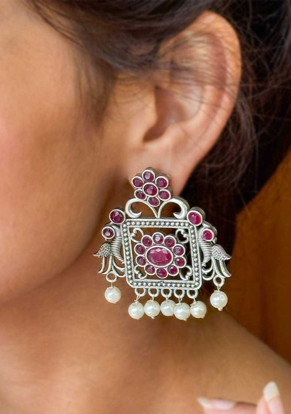 Ruby Regal Charm Earrings
