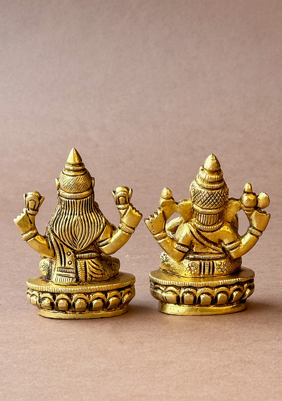 Antique Brass Laxmi Ganesh Murti Set