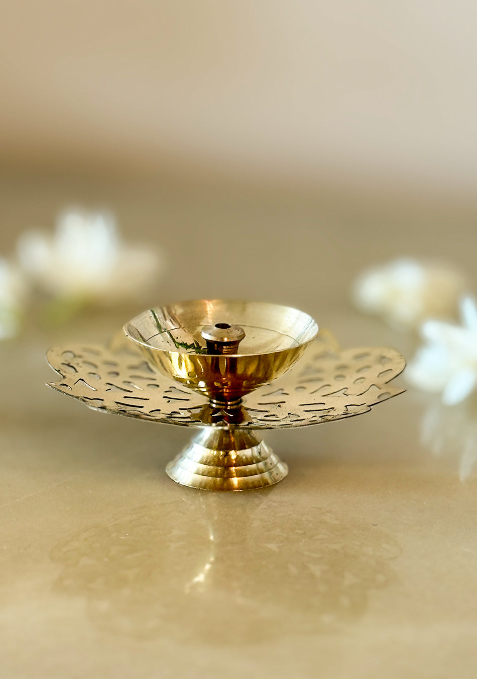 Brass lotus Diya