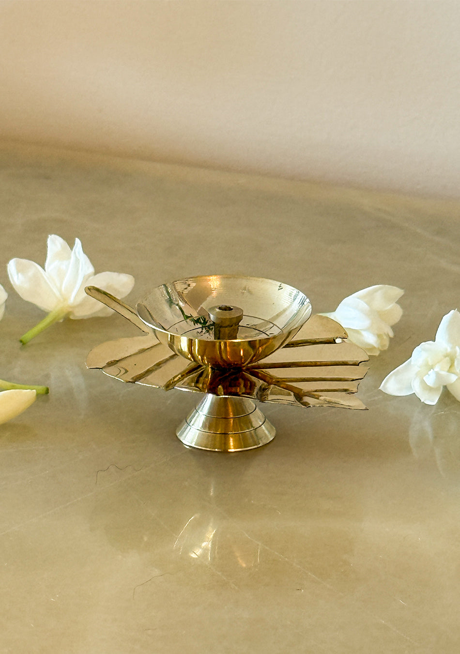 Brass Flame Leaf Diya