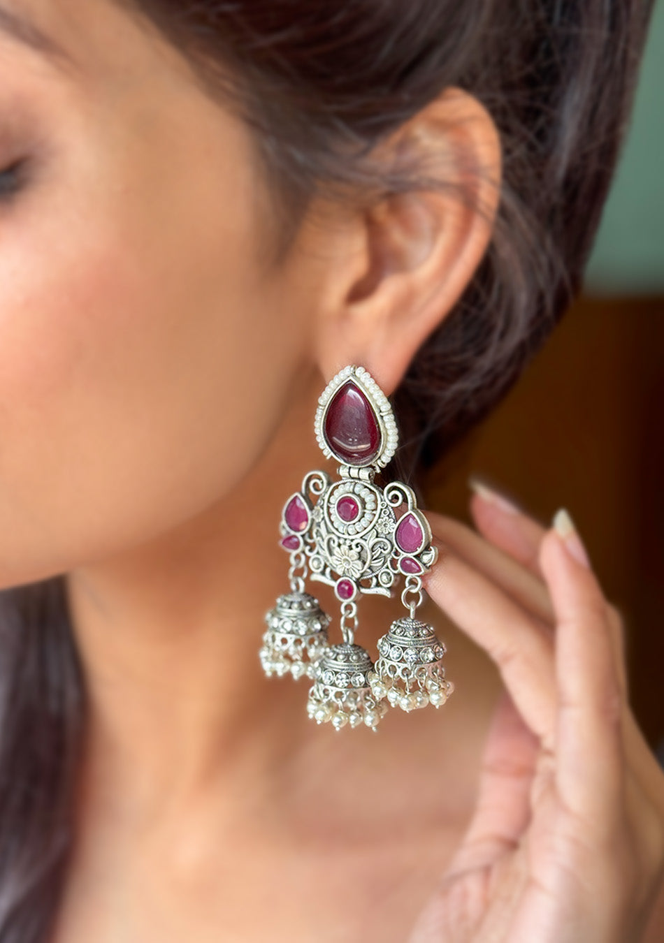 Ruby Regal Jhumkas