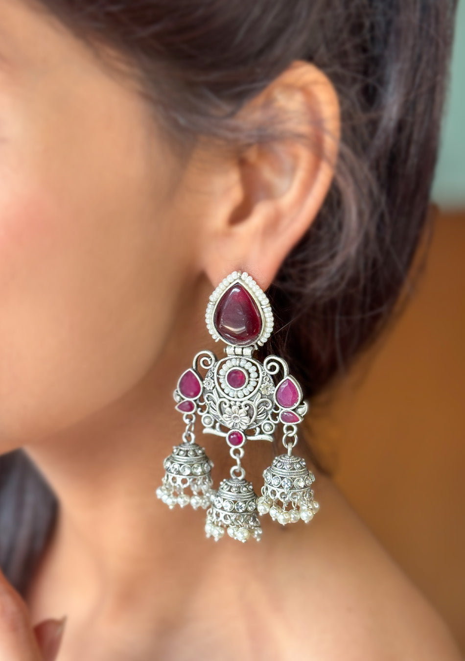 Ruby Regal Jhumkas