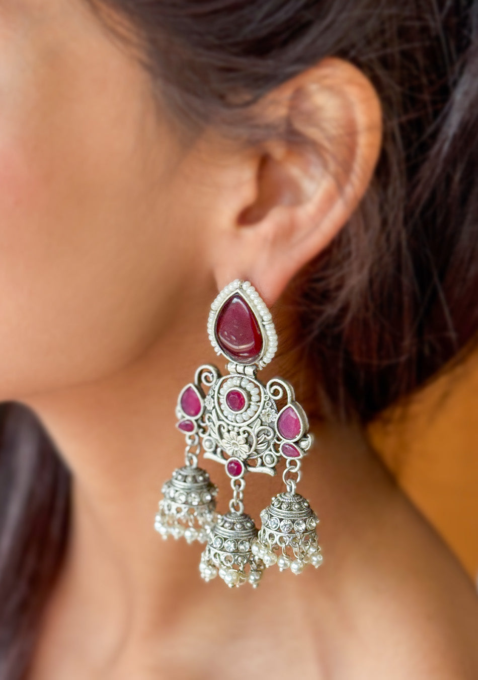 Ruby Regal Jhumkas