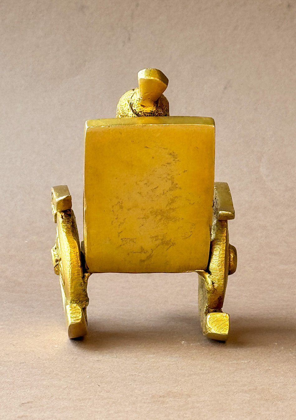 Antique Brass Vidyarthi Ganesha on Rocking Chair