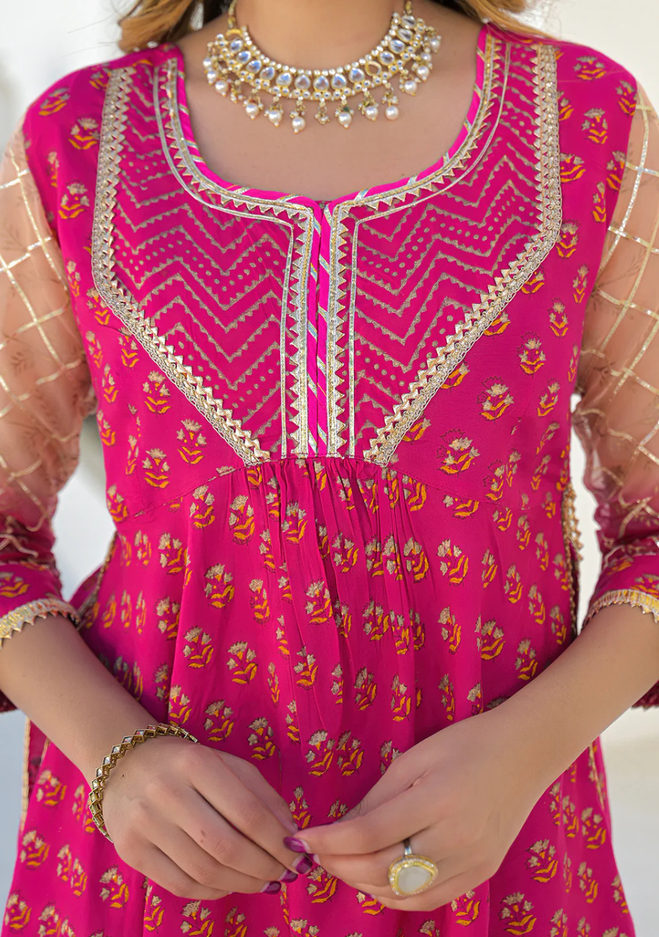Fuchsia Noor Sharara Set