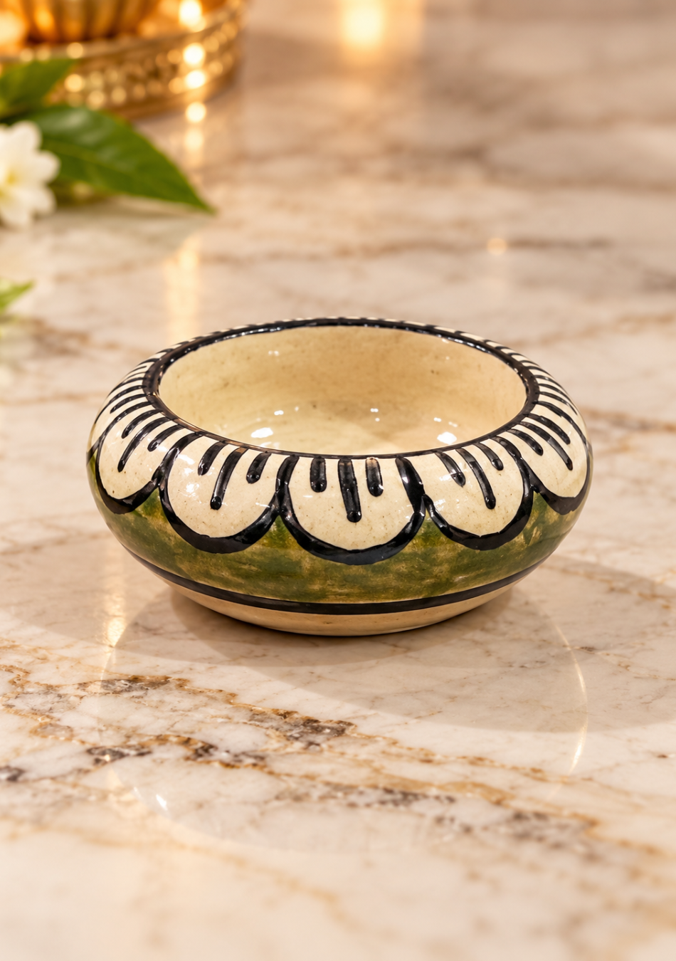 Aravalii Olive Bloom Handcrafted Diya Set of 6