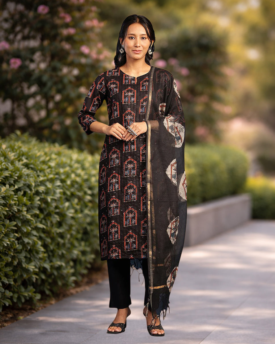 Aravalii Noir Mehraz Suit Set