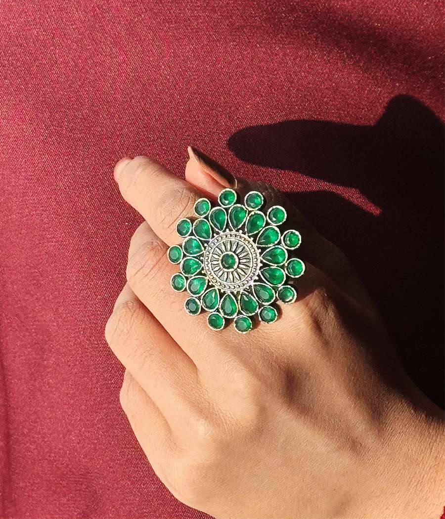Enchanting Emerald Cocktail Ring