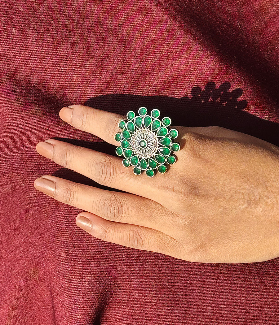 Enchanting Emerald Cocktail Ring