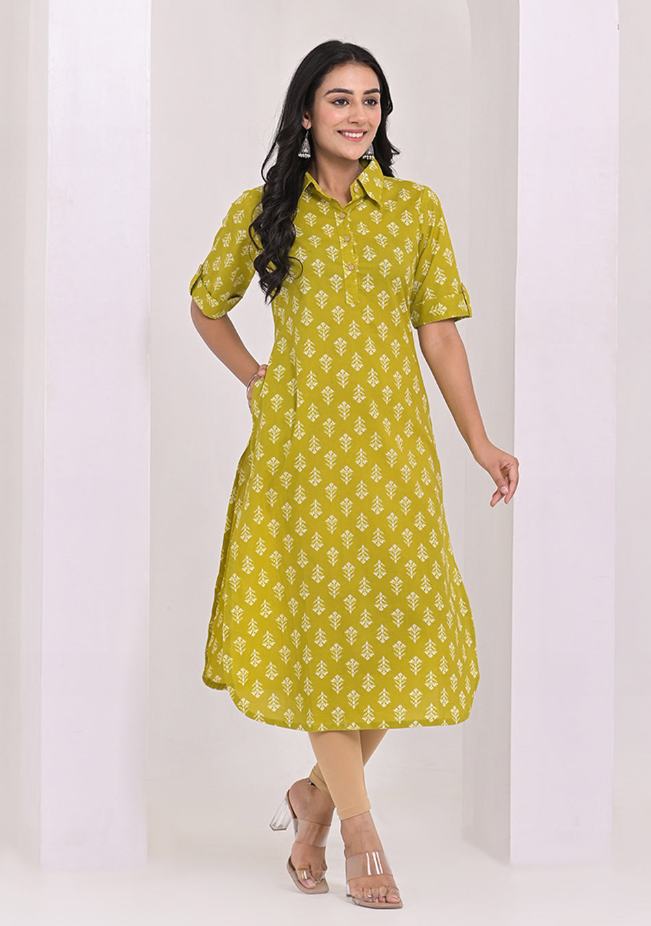 Olive Grace Cotton Kurta