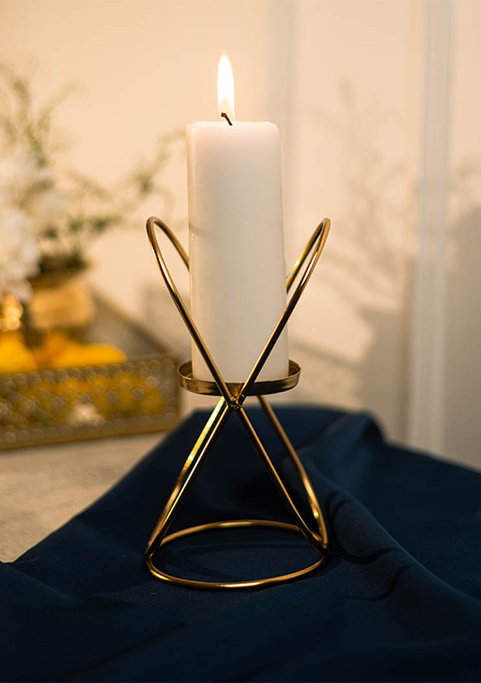 Gold Bud Candle Stand
