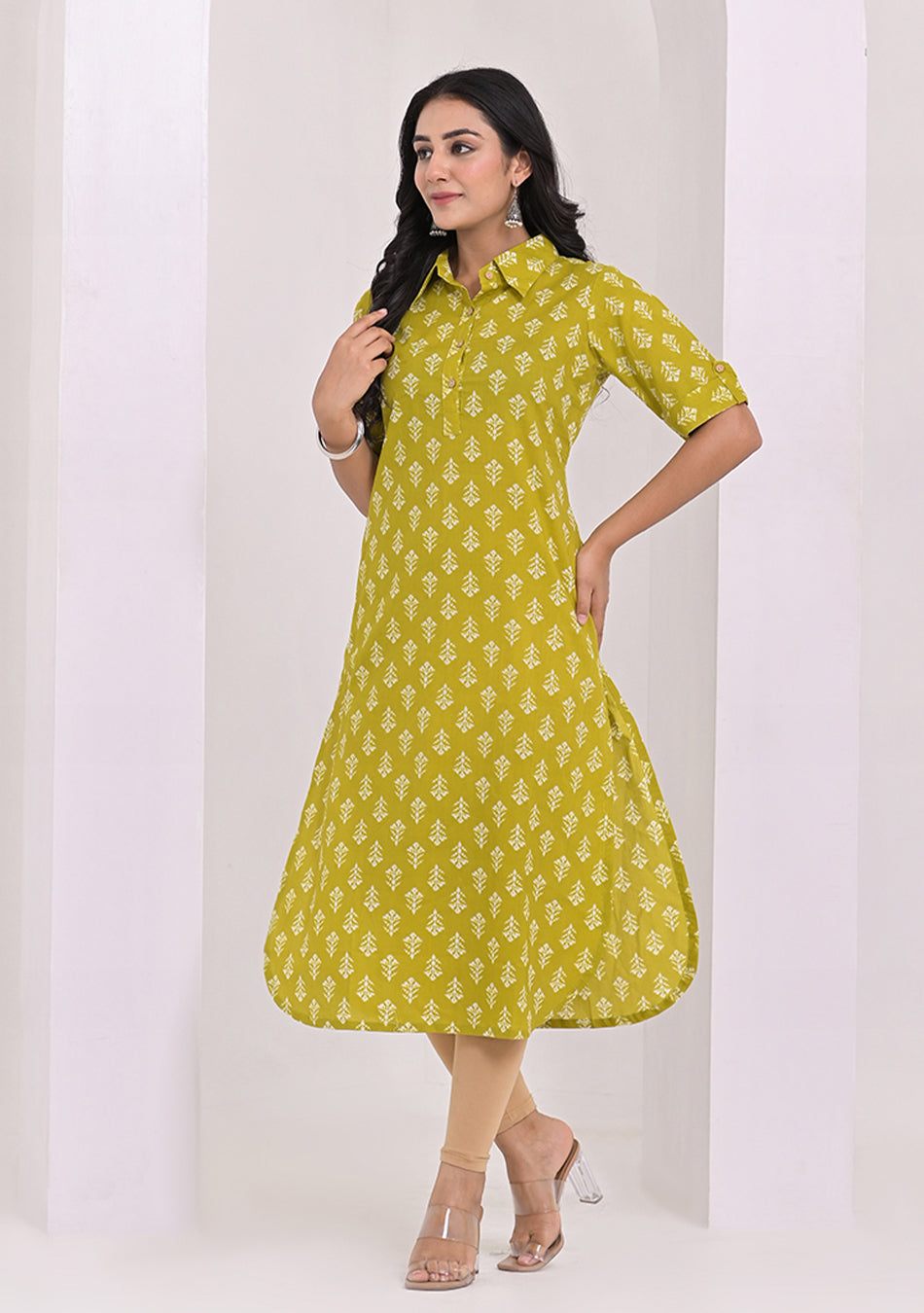 Olive Grace Cotton Kurta