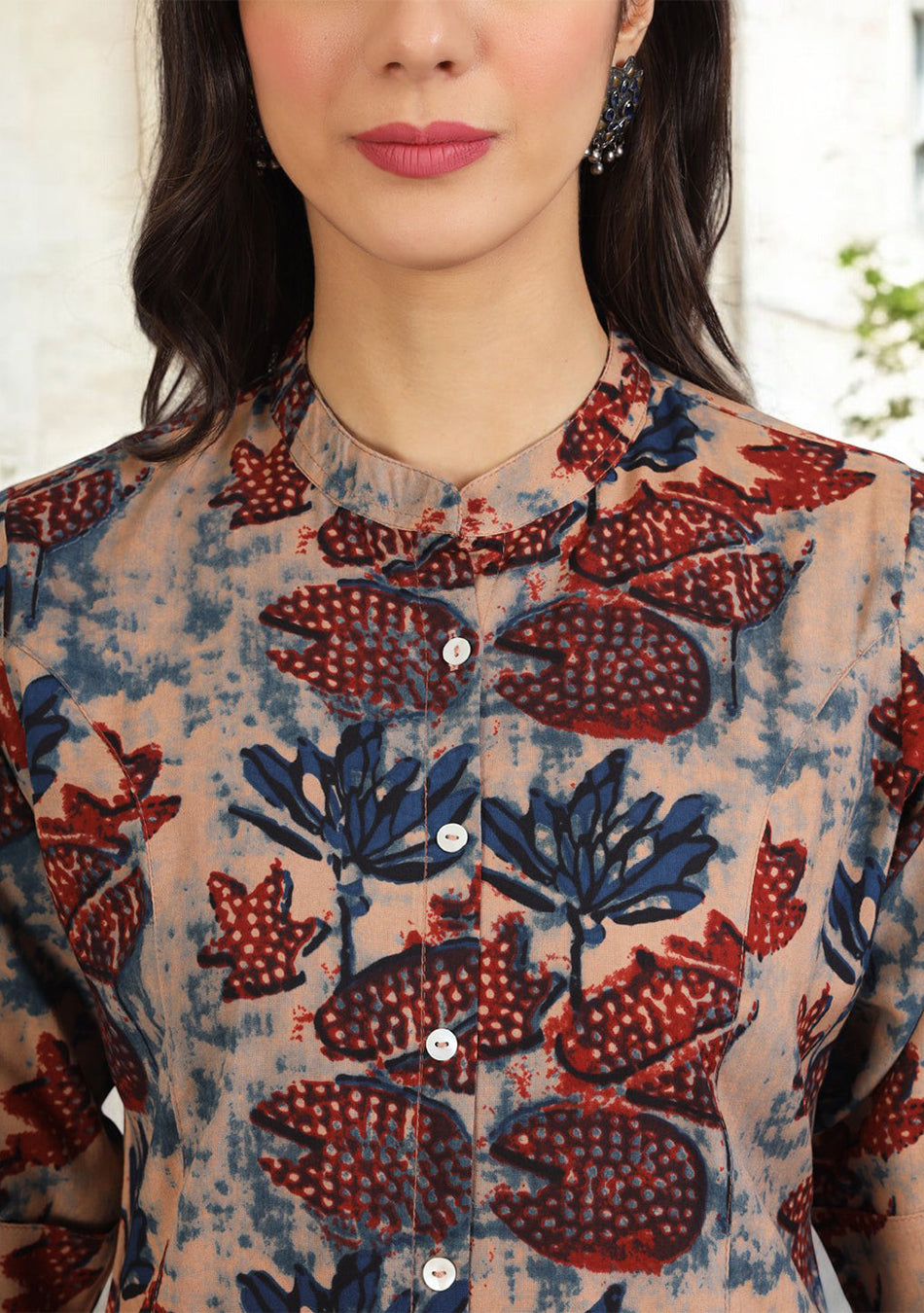 Beige Multi Floral Printed Rayon Top
