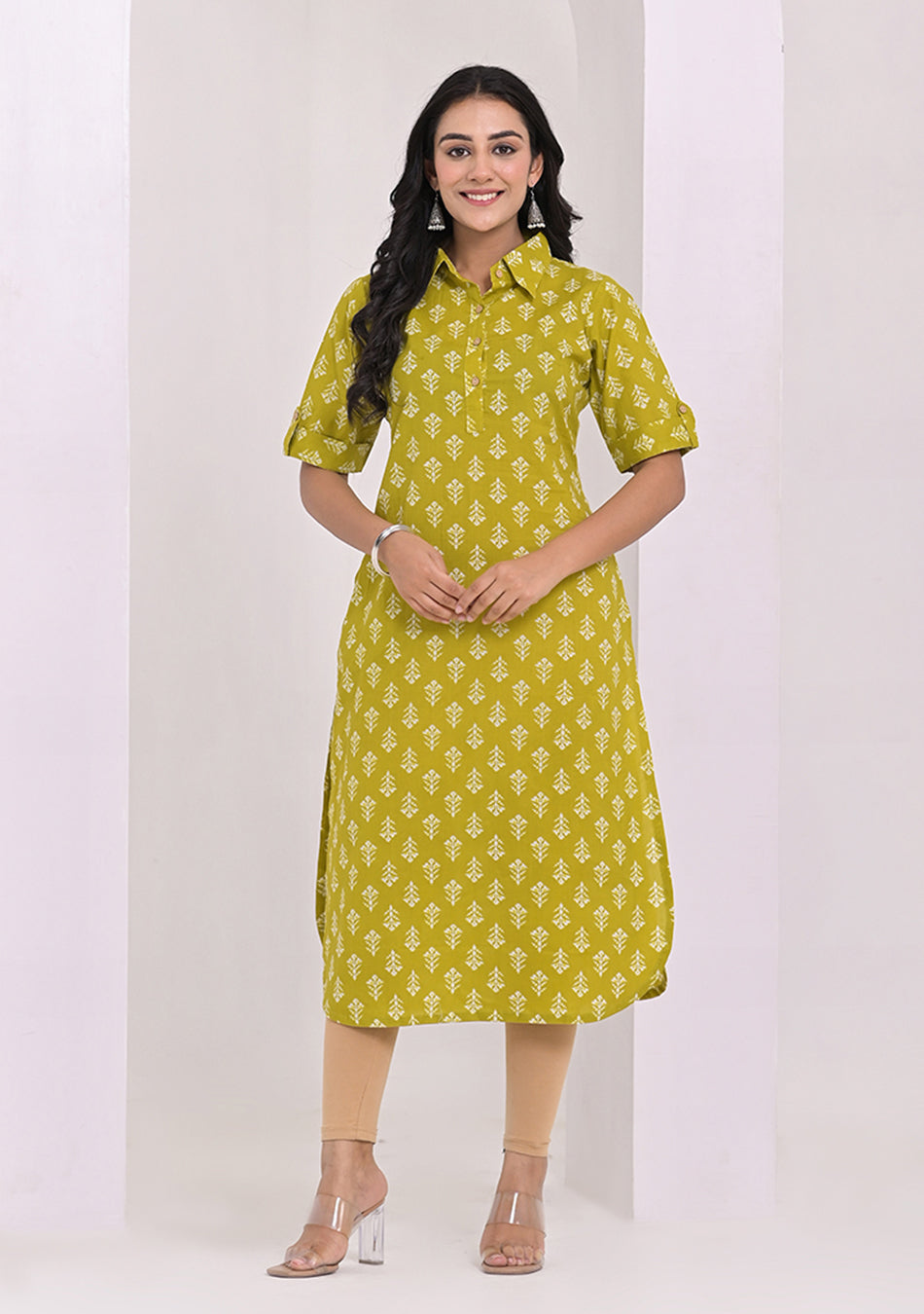 Olive Grace Cotton Kurta
