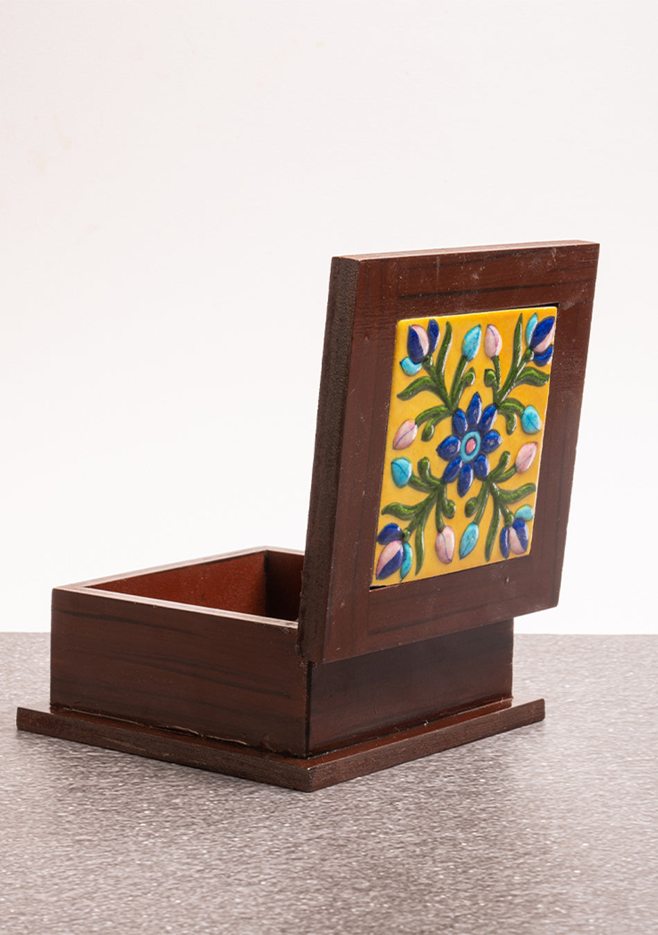 Wooden Blue Pottery Box